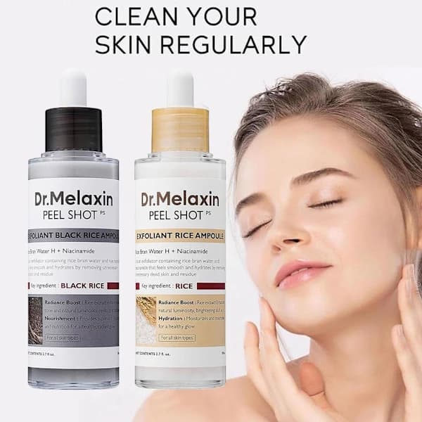 Dr. Melaxin Hudoplysende Risampuller (Hvide Ris/Sorte Ris) Sorte Ris 80ml