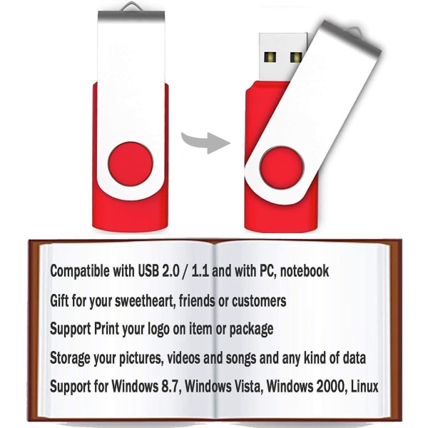 Minnestick Eastbull Usb Flash Drive 32gb Rotationsdesign Minnestick Vikbart Lagring 32gb (1st-svart)