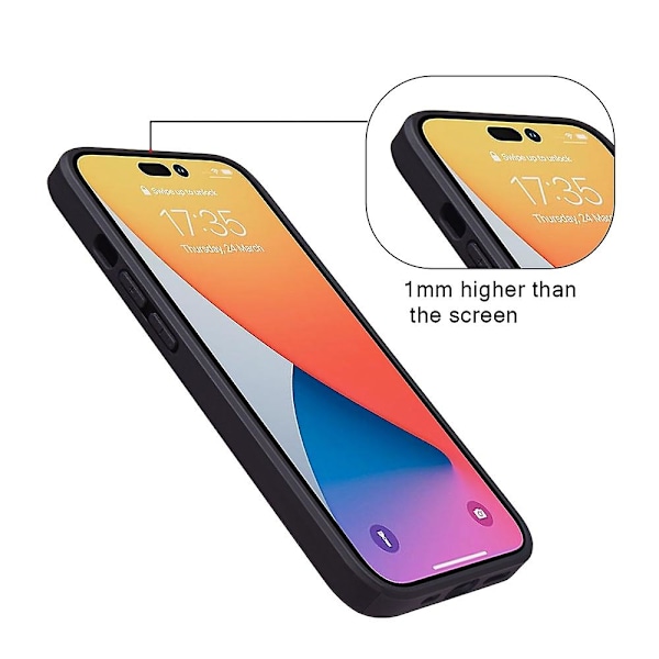 KSQ Style-C til iPhone 14 Pro - Beskyttende bagcover med kortspor i TPU med PU-læderbelægning