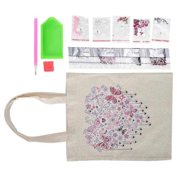 Diamantmålning Väska Kit Canvas Väska Resin Strass Handgjord Återanvändbar Konst Handväska (BB009) YEMAA