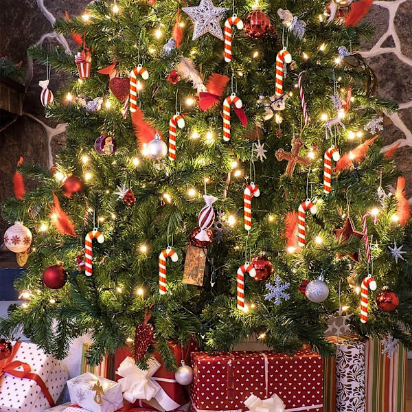 12 stycken pepparkaksjulgransprydnader Julgransprydnader Dekorationskulor Juldekorationer 7cm Pepparkakor, Röd
