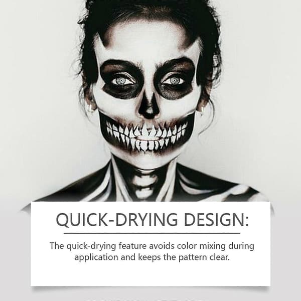 Sort Hvid Kropsmaling til Halloween Ansigts- og Kropskunst