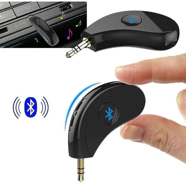 Bil Bluetooth-adapter, Bluetooth-mottaker med 3,5 mm trådløs AUX-kontakt, for lyd Sp