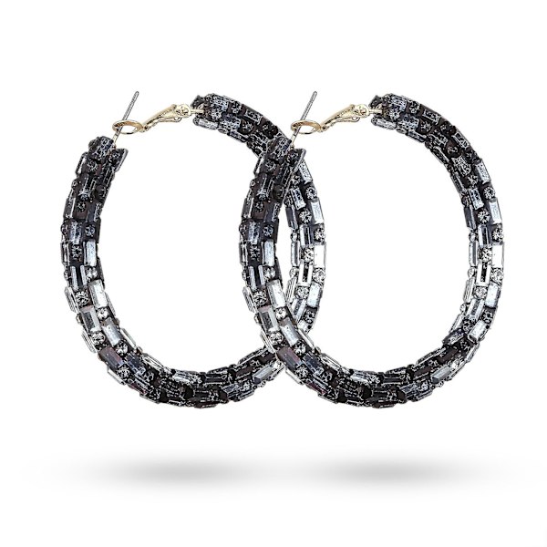 Bling Bling Krystal Hoop Øreringe Fashion Regnbue Solid Farve Rhineston