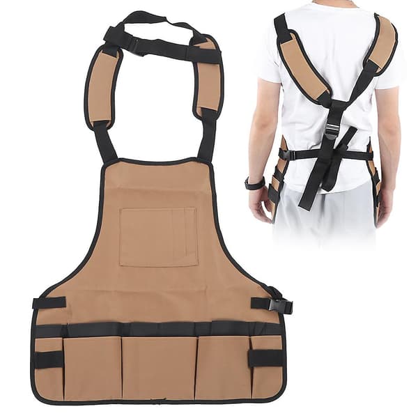 BBQ Forklæde Vandafvisende Udendørs Forklæde Træbearbejdning Havearbejde Bageforklæde Med Lommer