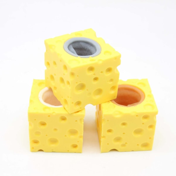 Squish Cheese Mus Leksak Miljövänlig Mjuk Silikon Ångest Stress Relief Kläm Ost Möss Leksak
