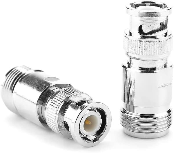 Kabeladapter Koaxialadapter Testkonverter Videosignalanslutning (silver) (2-pack)