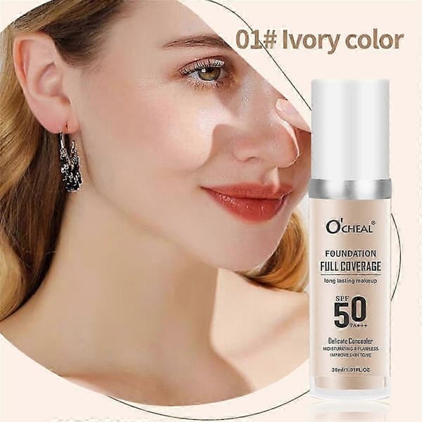 Foundation Full Coverage, Flytende Feilfri Fargeendrende Varm Hudtone Foundation