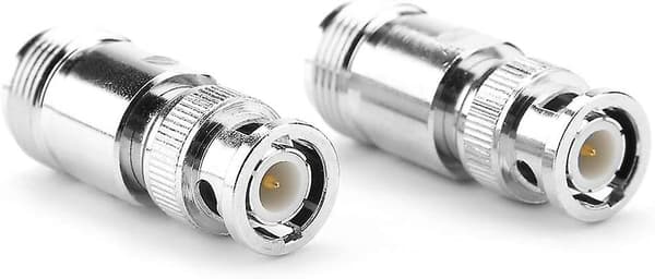 Kabeladapter Koaxialadapter Testkonverter Videosignalanslutning (silver) (2-pack)
