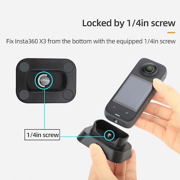 Stativbas för Insta360 X3 Skrivbord Anti-slip 1/4 Skruvfäste Panoramisk Actionkamera Hållare för Insta 360x3 Tillbehör