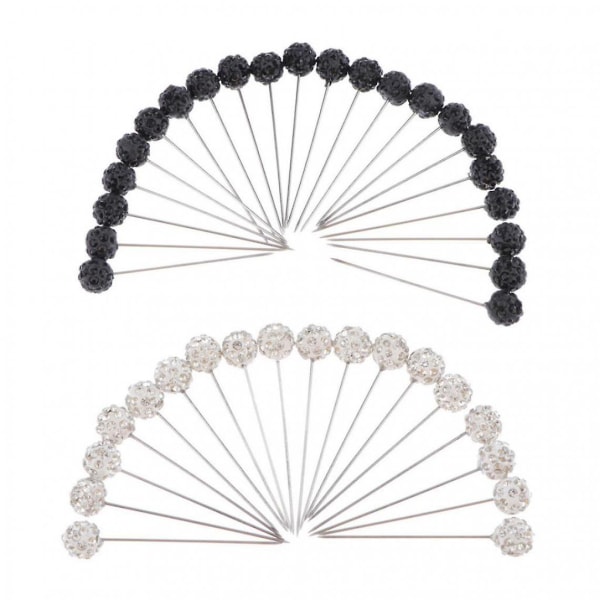 40 nåle metalfikseringsværktøj til tøj og smykkefremstilling sort, hvid 5,5 cm