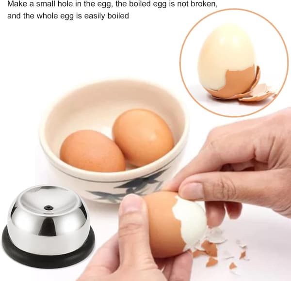 1 sølv eggpiercer | Eggpiercer for koking av egg | Eggpiercer med nål i rustfritt stål | Eggpiercer/hullseparator