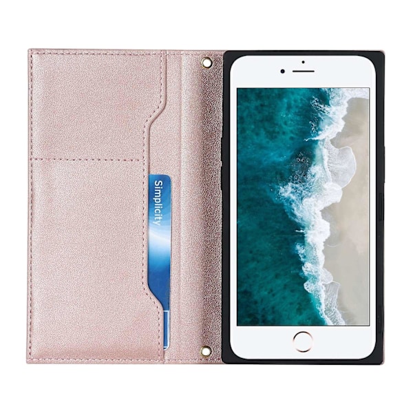Imprinted Phone Stand Case Zipper Pocket Wallet Cover för iPhone 7/8 4.7 tum/SE (2020)/SE (2022)