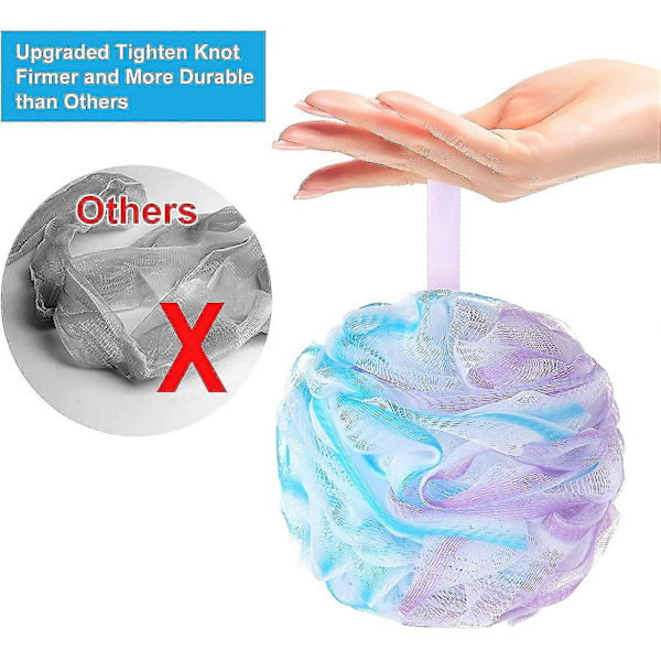 Duschpuff Loofah 75g/st Extra Stor Duschpuffar Duschsvamp Duschscrunchie Kroppspuff Dusch Peeling Badsvamp För Vuxna, Set Om 4 Blommor