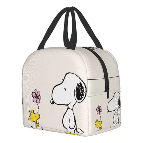 Snoopy matpose, blomstermønster, fargerike bilder