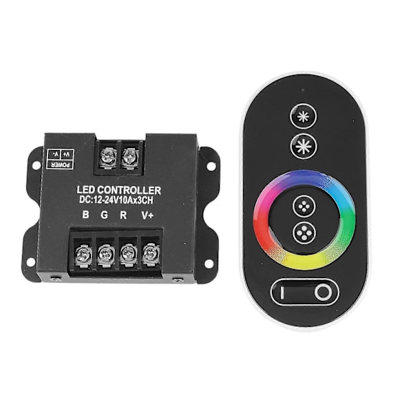 30A Kontakt RGB RF Fjärrkontroll DC 12V 24V 3-kanals x 10A 360W/720W Styrenhet för LED-remsa Ljustillbehör SMD 5050