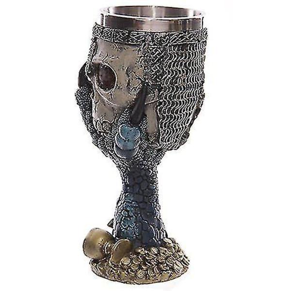 Vinglas, Skalle i drakklor design, Metall, Multi, 1 Count-mxbc