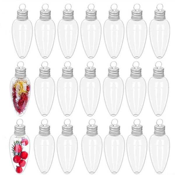 Julgranspynt i Klar Plast, Lökform, Julpynt, Plastjulpynt för Jul