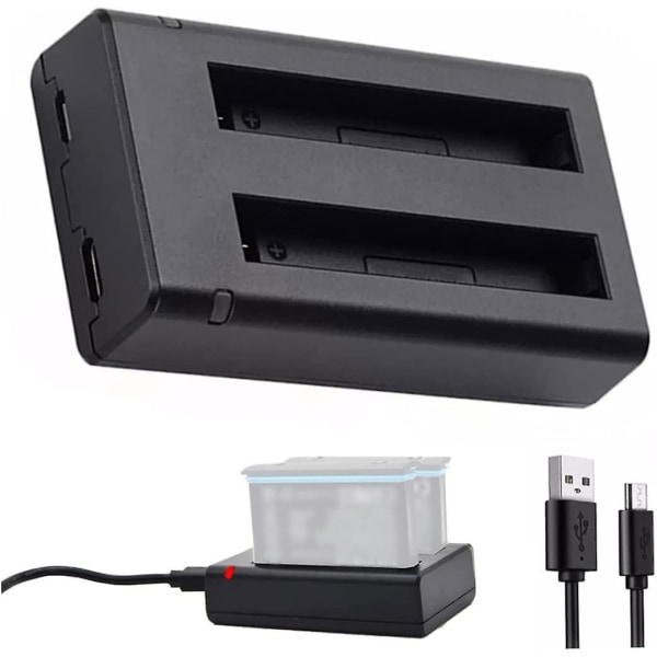 Batteriladdare Dual USB Snabbladdare Kameratillbehör Laddstation (svart) (1st)