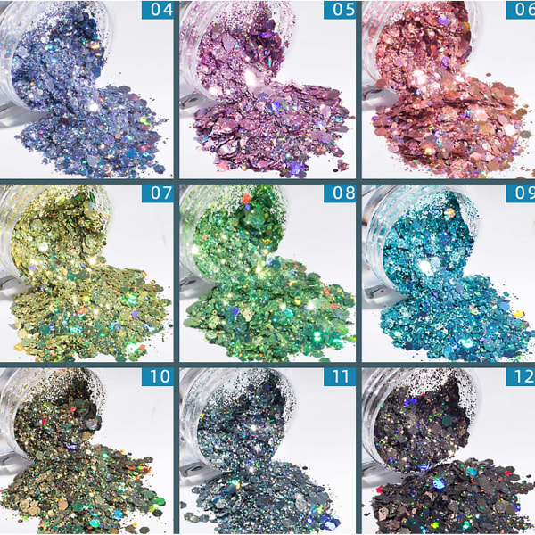 Hexagonal Colorful Sequins Nail Glitter Hexagonal Glitter Bright Powder