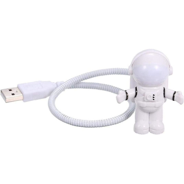 USB LED-lampa Kreativ Rymdfarare Astronaut Ögonvård Flexibel USB-lampa LED Laptoplampa Strömbrytare för Notebook Laptop (vit 1st)