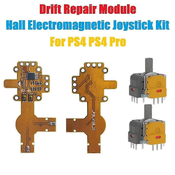 Drift Reparationsmodul + 2 st Hall Elektromagnetiska Joystick-kit för Pro Spelkontroll Anti-drift Modul