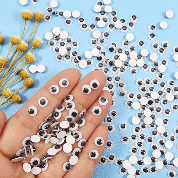 100 stk Vingle Googly Øyne med Selvklebende Runde Svarte Hvite Sticky Wobbly Øyne Plast Håndverk Øyne 40mm