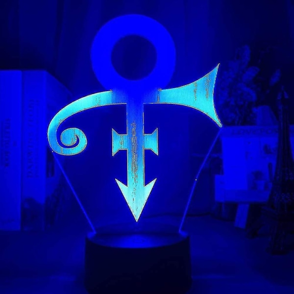 Wekity 3d yövalo Led Akryyli Led Yövalo Prince Symbol Logo Yövalo toimistohuoneen sisustukseen anturin värinvaihtopöytä USB lamppu Creati