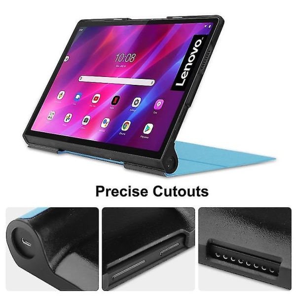 För Lenovo Yoga Tab 11 Custer Texture Horisontell Flip Pu Case med hållare & sömn-/väckningsfunktion
