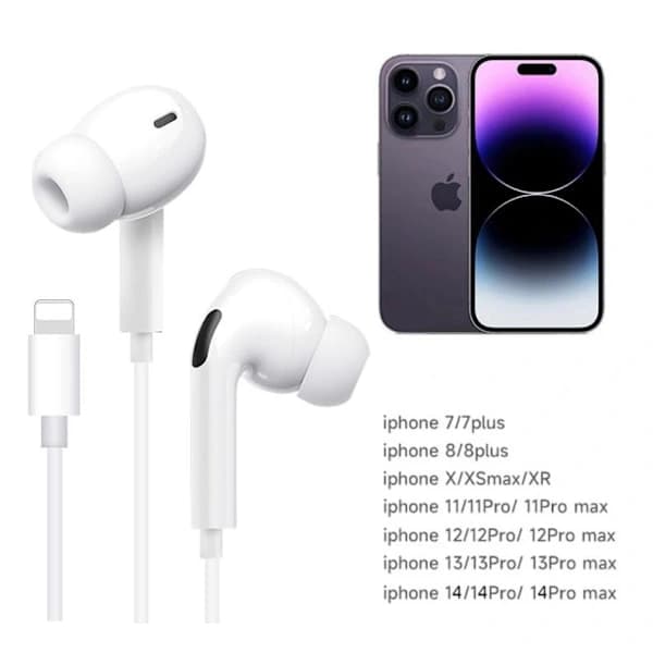 TG iPhone-kuulokkeet – Lightning- ja Bluetooth-mikrofoni (valkoinen)
