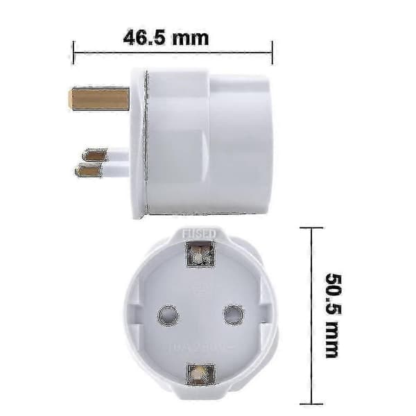 2x Rejseadapter Stik Til England - Rejsestik Strømadapter Eu Til Uk Stik - Rejsestik