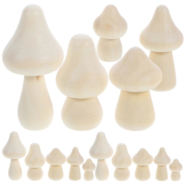 20 stk Mini Sopp Håndverk Uferdige Tre Sopp Tre Sopp Dekor DIY Håndverk