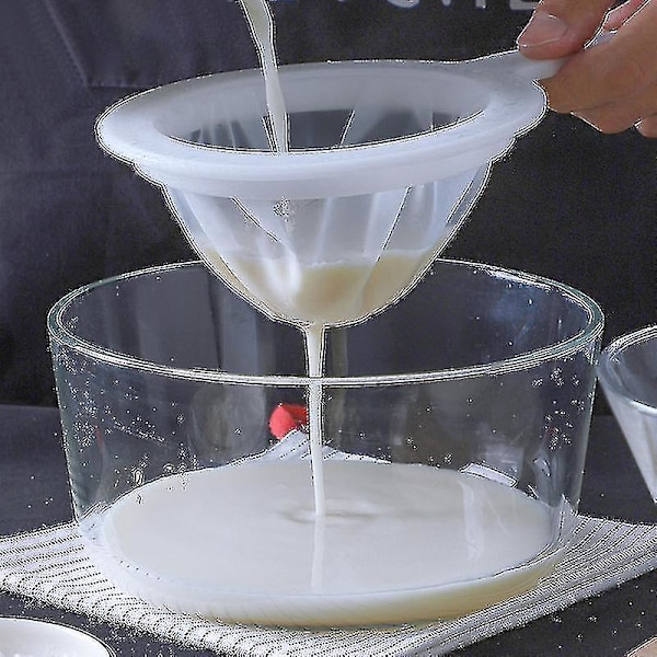 Ultra fint nylon mesh si, plast sigte filter ske til sojamælk kaffe mælk yoghurt juice