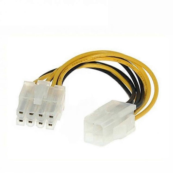 4-polet Han til 8-polet CPU Strømforsyningsadapterkonverter ATX Kabel 12V Strømforsyningskabel