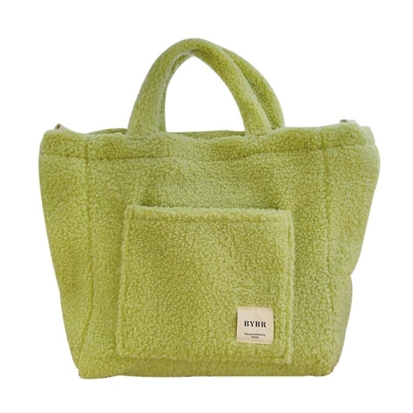 Plys Håndtaske til Kvinder, Sød Skuldertaske med Stor Kapacitet, Crossbody Taske til Vintergrøn