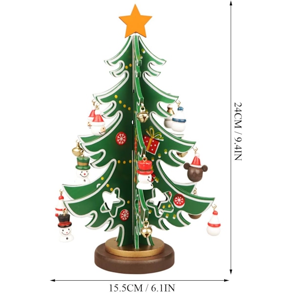 Miniatyr julgran i trä för bordsskivan, juldekorationer, bordsprydnader