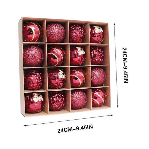 Julepynt 16 stk Julekulepynt Juletrepynt Høytidsbryllupsfestpynt