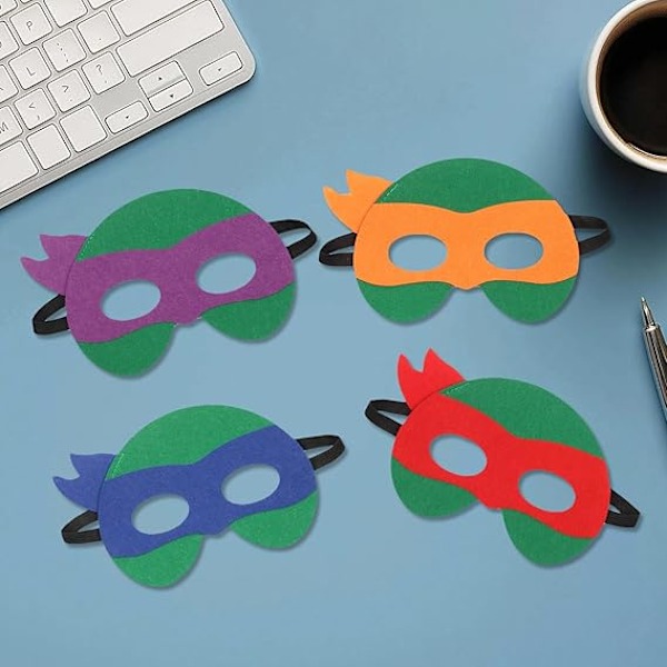 Hjälte Ninja Turtles Mask Hjälte Maskerad Rollspel Tillbehör Cosplay Mask Ninja Filtmask för Pojkar Flickor