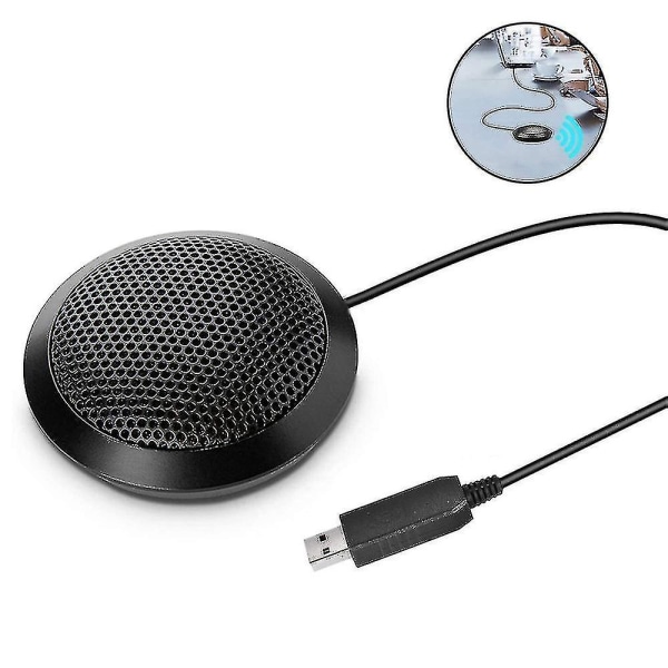 1 stk konferanse USB-mikrofon, datamaskin skrivebordsmikrofon, LED-indikator, svart Best Shiyi