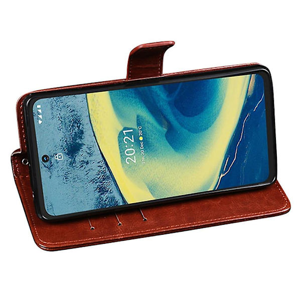 IDEWEI Folio Flip Crazy Horse Texture Leather Stand Case Phone Cover for Nokia XR20