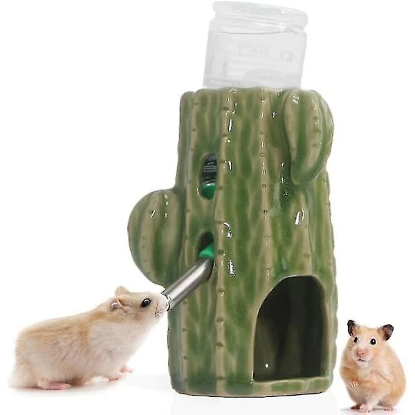 Hamster Water Bottle For Glass Tank , 2-in-1 Adjustable Hamster Water Bottle 80ml Gerbil Water Bottle With Stand, 1pc(d-)