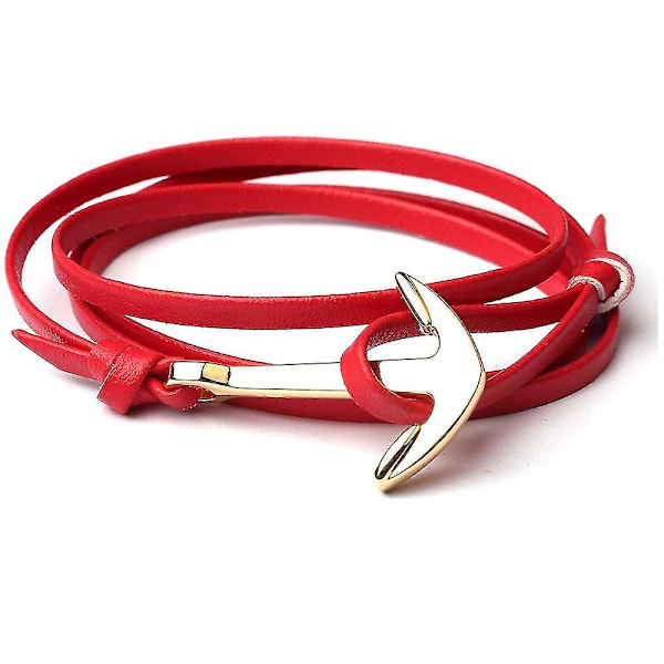 Ny mote vevd flerlags gullanker armbånd for menn Hope Anchor Br