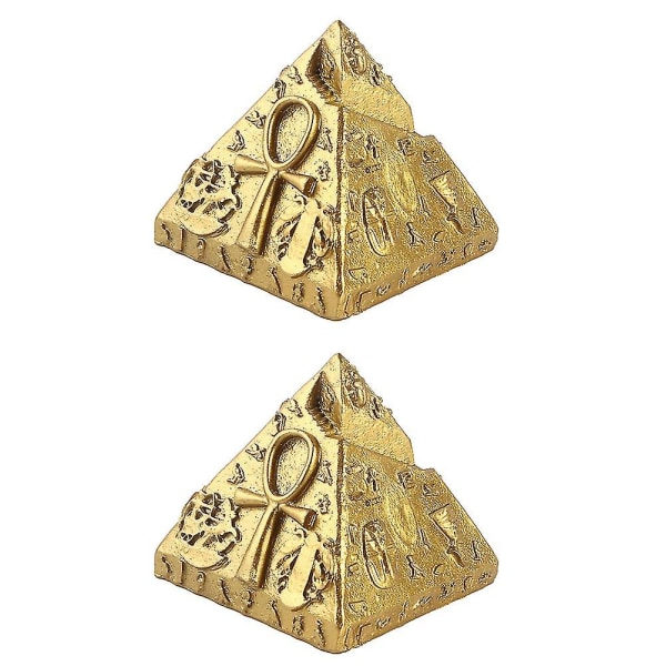 2st egyptisk pyramid Khufu Pyramid Dekor Mausoleum Byggnadsmodell (guld)