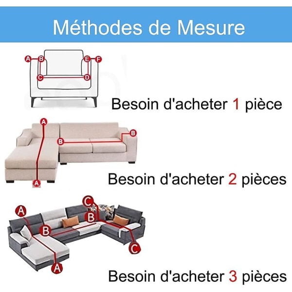Stræk L-formet sofabetræk - hjørnesofabetræk - flere størrelser og farver tilgængelige