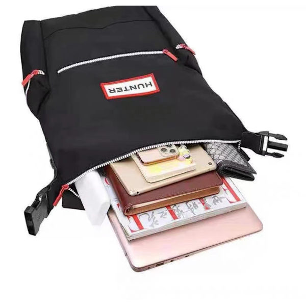 Hunter Unisex Outdoor Rygsæk til Skole, Vandreture og Rejser - Topspænde, Nylon, Vandafvisende black