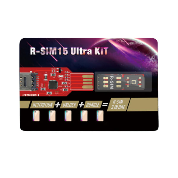 Hiborth R-SIM15 ULTRA Universal 5G Automatisk oplåsning af RSIM-kort med Eject Pin til iPhone