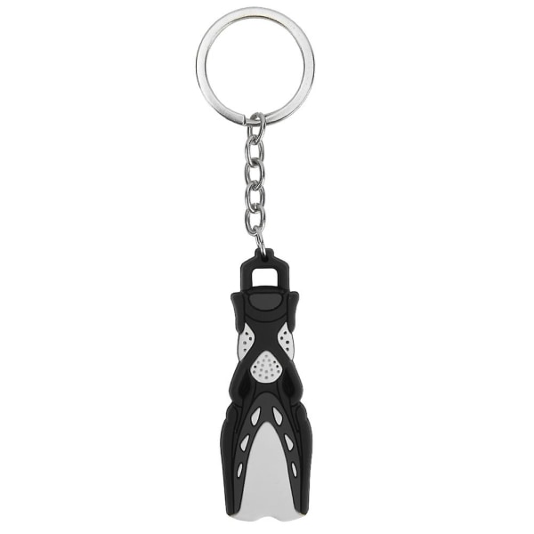 Pvc-minisukellusteemainen avaimenperä Ainutlaatuinen lyhyt räpylä avaimenperä Fin Avaimenperä Gift Black