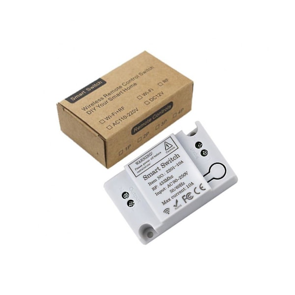 433mhz Universal Trådlös RF Fjärrkontroll Fläkt Lampa Ljusströmbrytare 10A Reläutgång Radio AC 220V 1ch Mottagarmodul Sändare
