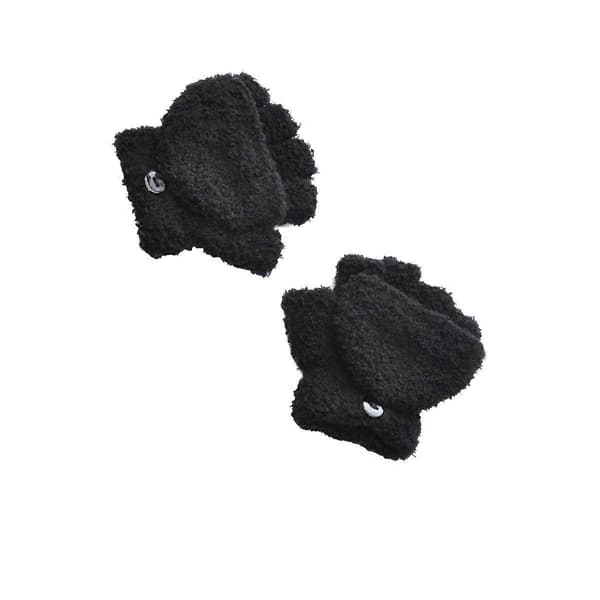 1 par barnvantar, konvertibla handskar, småbarnshandskar, barnvinterhandskar black