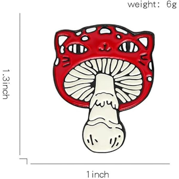 2 st Kreativa Mini Röda Svampbroscher Mode Legering Lapel Nål Cartoon Målad Groda Smiley Svamp Brosch Badge Ryggsäckstillbehör Dekorativ Nål